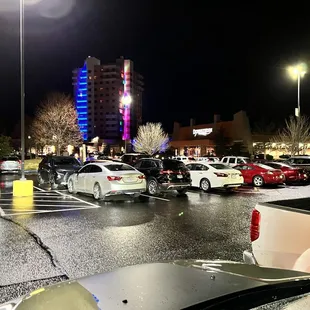 Hotel and Casino lit up at night