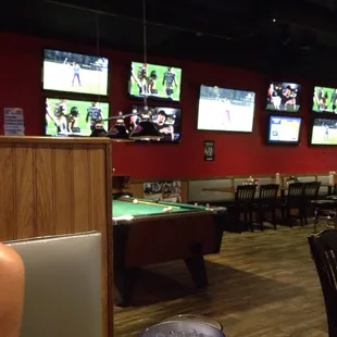Sports bar with pool tables.