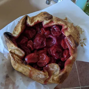 Sour cherry galette