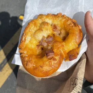 Bacon-cheese pretzel by Laguna Garden Bakery