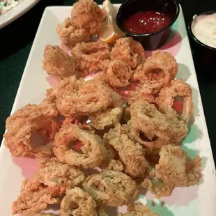 Calamari with cocktail sauce