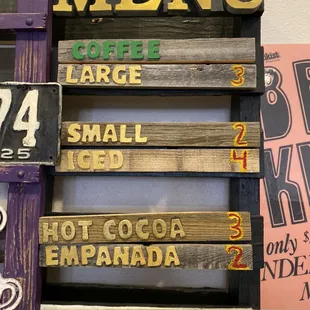 menus and prices