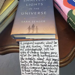 Handwritten reviews to help you choose your next book!