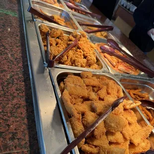chicken wings and fried chicken, interior