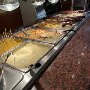 a variety of food items on display