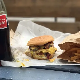 a coke and a sandwich