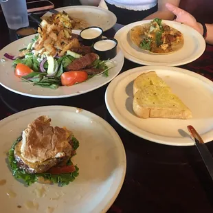 Burger/steak salad/taco.