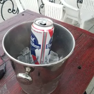 their beer was warm... so they figured a bucket of ice should cool it down eventually... full price also!