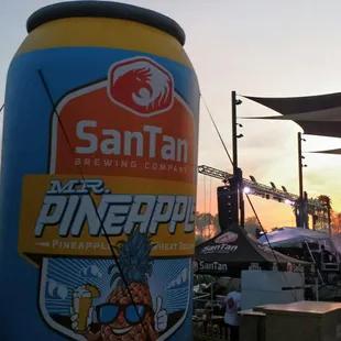 Sunset over the main stage.