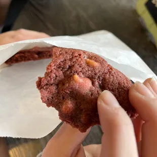 What&apos;s left of the Red Velvet cookie!!