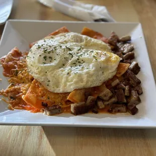 Chilaquiles Breakfast (sausage added)