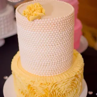 a white and yellow cake