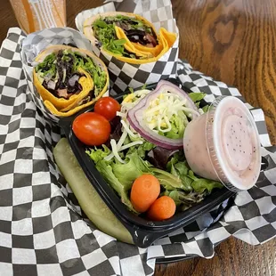 Turkey wrap and side salad