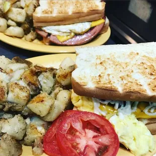 Awesome build your own breakfast sandwich on homemade bread!!!