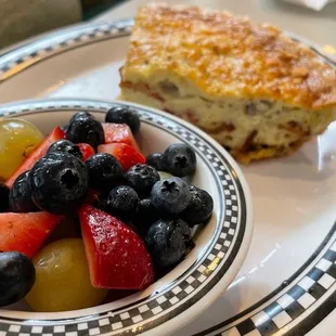 Breakfast quiche.  Huge portion