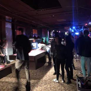 a group of people playing a game