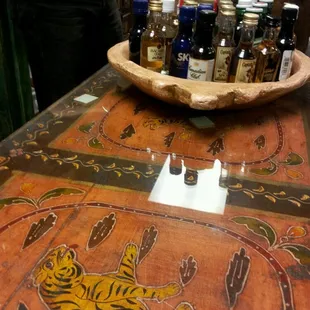 a tiger on a table