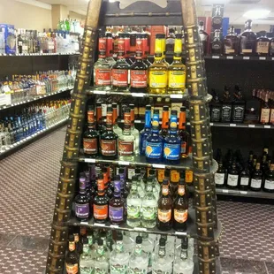 a liquor display