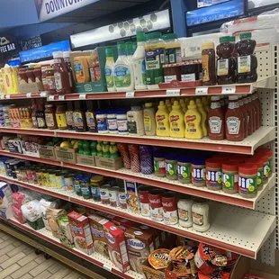 shelves of food and condiments