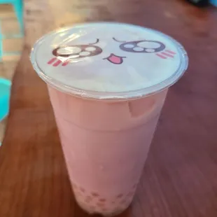 Dragonfruit tea with Lychee bursting bubbles