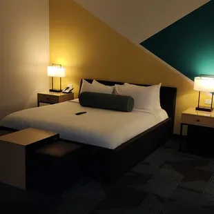The sleeping area king-size bed is also large and comfortable