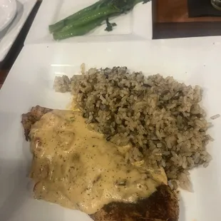 Blackened redfish with Cajun cream sauce