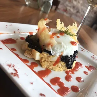 Appetizer Special: Eggs Trio, Deviled Egg; Caviar, Poached Egg