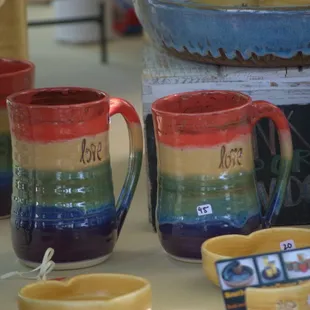  variety of colorful mugs