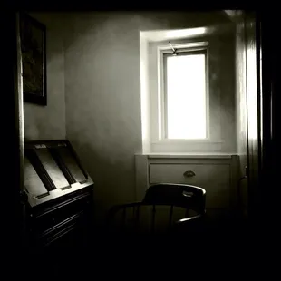 Little writing/reading nook attached to one of the upstairs bedrooms.  Inspiring for writing...