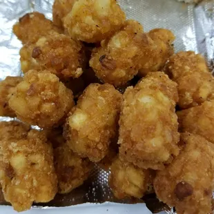 My overcooked tot mountain. It was actually a lot of them.