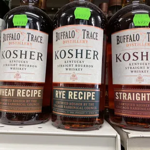 a variety of kosher bottles