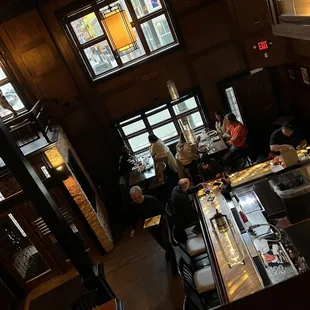 View of downstairs from upstairs seating