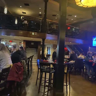 Upstairs seating with the lounge area