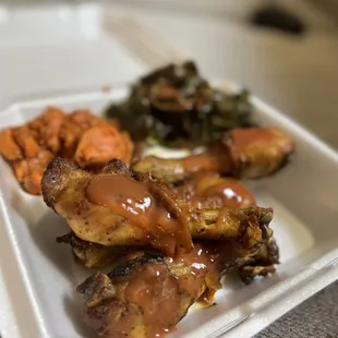 1. Baked Wings Collard Greensand candy yams