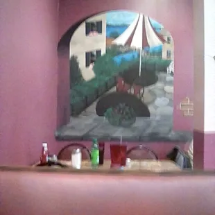 a mural on the wall