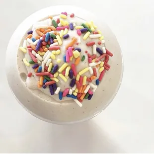 Birthday Cake shake - a favorite for sure!  Only 200 calories &amp; 24 grams of amazing protein!