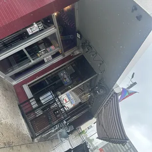 Entrance on a rainy day