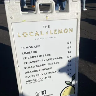 Local lemon menu