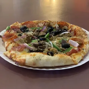 Supreme 7&quot; pizza. Very good