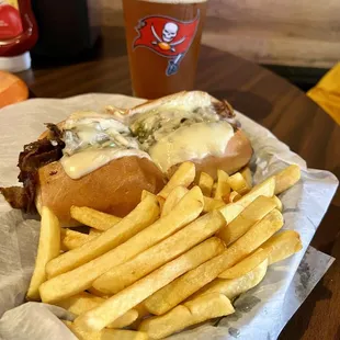 Philly Cheese Steak sandwich with fries