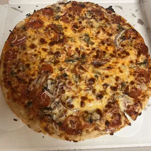 a pizza in a pizza box