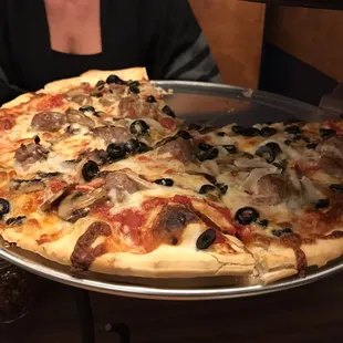 The house classic, I believe it was called. A tasty pizza to be sure.