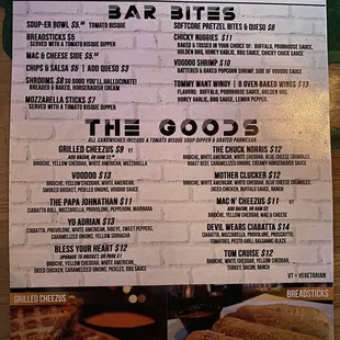 Menu - April 2022