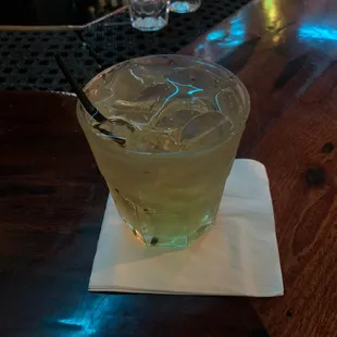 a cocktail on the bar