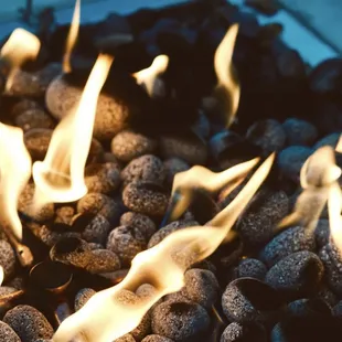 a close up of a fire pit