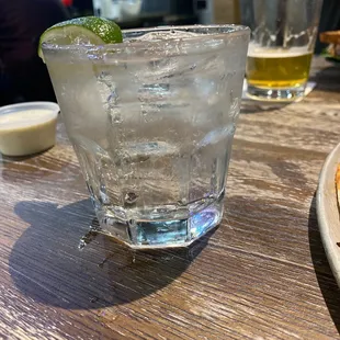 Vodka soda with lime