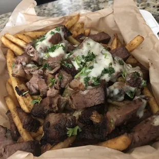 Rookies loaded fries for the downtown Visalia contest. $17.35. A bit on the pricey side..