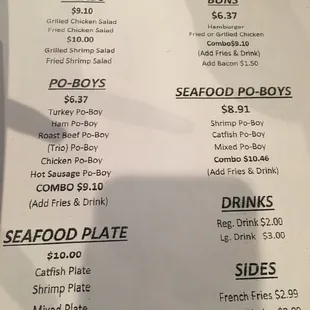Menu has changed.