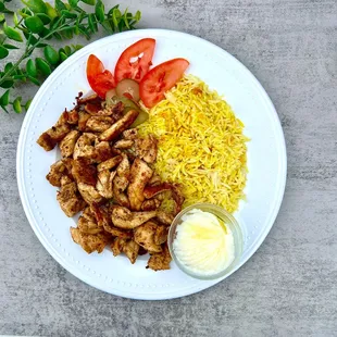 Chicken shawarma plate