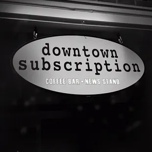 coffee bar sign in black and white